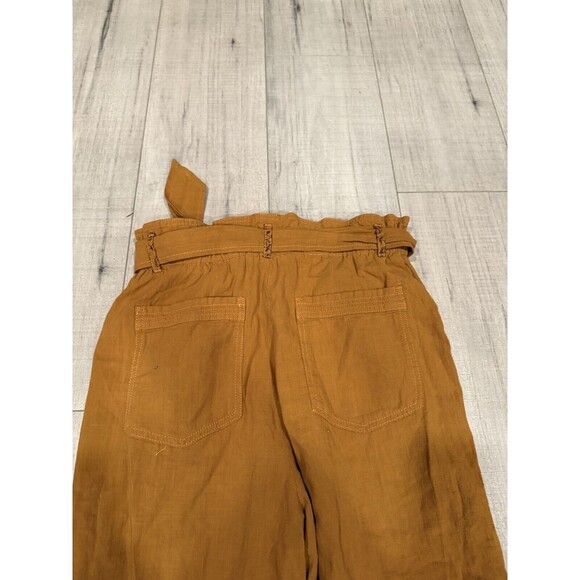 Anthropologie Malin Paperbag Utility Pants 100% Cotton Mustard Golden Yellow Sm - Picture 6 of 9